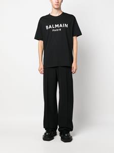 Balmain logo-print crew-neck T-shirt - Zwart
