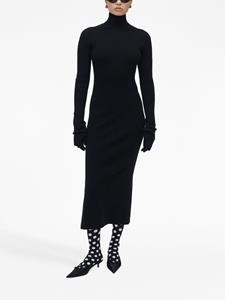 Marc Jacobs Ribgebreide midi-jurk - Zwart
