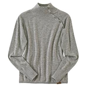 Ariat Dames Sweater WMS Half Moon Bay, Heather Grey / Navy