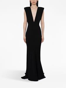 16Arlington Maxi-jurk met watervalhals - Zwart