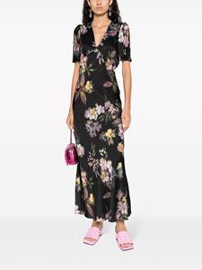 TWINSET floral-print satin maxi dress - Zwart