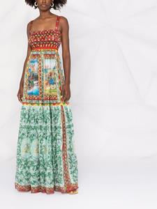 Dolce & Gabbana Maxi-jurk met print - Groen