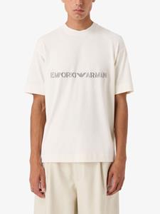 Emporio Armani T-shirt met logoprint - Beige
