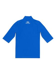 Balenciaga T-shirt met geborduurd logo - Blauw
