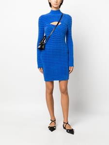 Genny textured-finish cut-out detailing dress - Blauw