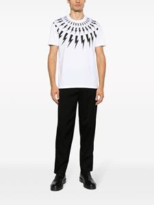 Neil Barrett Thunderbolt-print cotton T-shirt - Wit