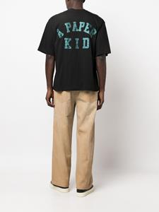 A paper kid logo-print cotton T-shirt - Zwart