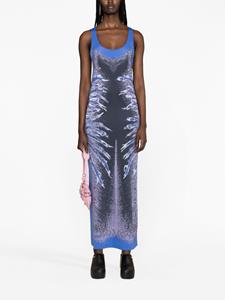 Y/Project whisker-print sleeveless maxi dress - Blauw