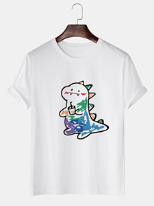ChArmkpR Mens Cartoon Animal Graphic Short Sleeve 100% Cotton T-Shirts