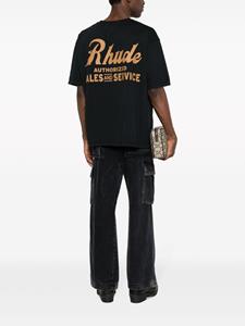 Rhude logo-print cotton T-shirt - Zwart