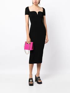 Galvan London Ribgebreide jurk - Zwart