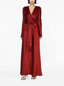 Alberta Ferretti bow-detail draped gown - Rood