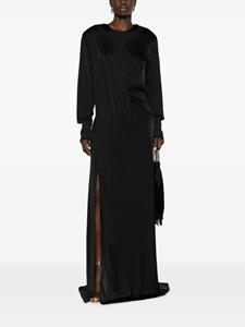 Stella McCartney side-slit satin maxi dress - Zwart