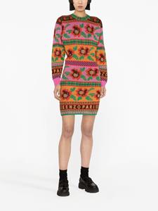 Kenzo Fairisle intarsia-knit wool-blend dress - Roze