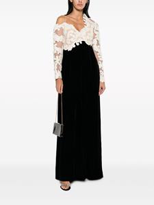 ZIMMERMANN Sensory embroidered velvet gown - Zwart