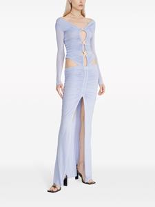 Dion Lee Ouroboros ruched cut-out gown - Blauw