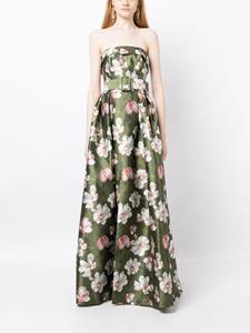 Sachin & Babi Brielle magnolia-print gown - Groen