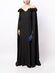 Marchesa Notte Illusion off-shoulder gown - Zwart