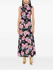 DVF Diane von Furstenberg floral-print sleeveless maxi dress - Zwart
