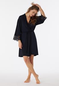 Schiesser Kimono modal riem kant zwart - Sensual Premium 