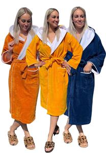Luxe badjas met capuchon - sauna - Relax Company-s-blauw