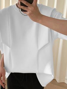 INCERUN Mens Irregular Patchwork Casual Short Sleeve T-Shirt