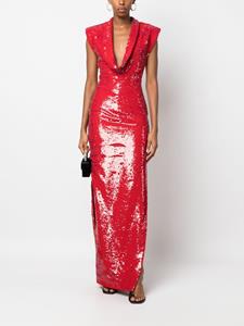 Genny Maxi-jurk met hoge hals - Rood