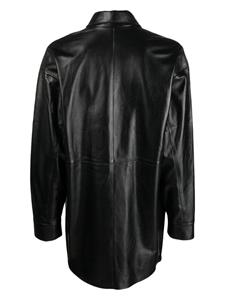 AERON Leren blouse - Zwart