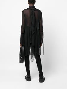 Yohji Yamamoto Gedrapeerde blouse - Zwart