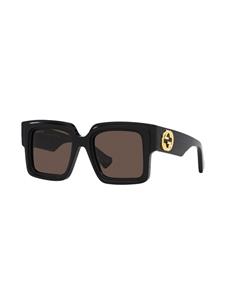 Gucci Eyewear Zonnebril met vierkant montuur - Zwart