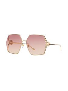 Gucci Eyewear Zonnebril met oversized vierkant montuur - Goud