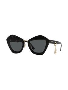 Miu Miu Eyewear Charms zonnebril met geometrisch montuur - Zwart