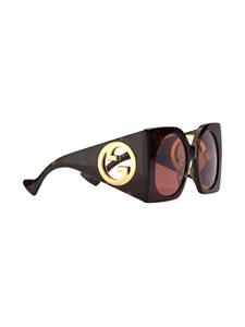 Gucci Eyewear Zonnebril met vierkant montuur - Bruin