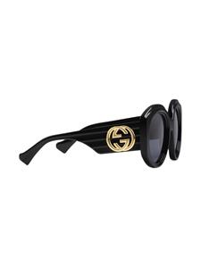 Gucci Eyewear Zonnebril met oversized rond montuur - Zwart