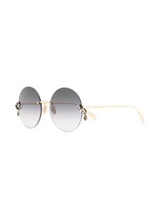 Alexander McQueen Eyewear Zonnebril met rond montuur - Goud