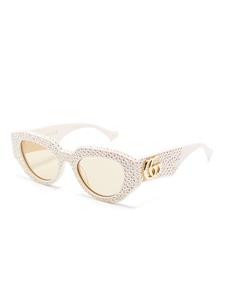 Gucci Eyewear Zonnebril verfraaid met stras - Beige