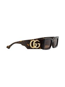 Gucci Eyewear Zonnebril met rechthoekig montuur - Bruin