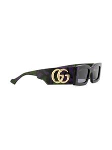 Gucci Eyewear Double G zonnebril met rechthoekig montuur - Zwart