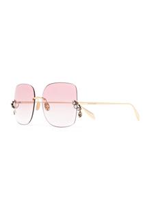 Alexander McQueen Eyewear Zonnebril met vierkant montuur - Goud