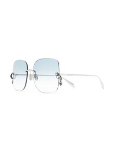 Alexander McQueen Eyewear Zonnebril met vierkant montuur - Zilver