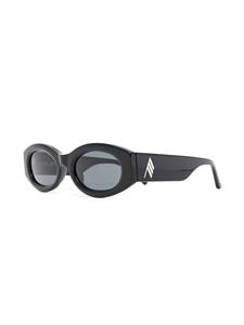 The Attico Berta zonnebril met rechthoekig montuur - Zwart