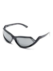 Balenciaga Eyewear Side Xpander zonnebril met ovaal montuur - Zwart