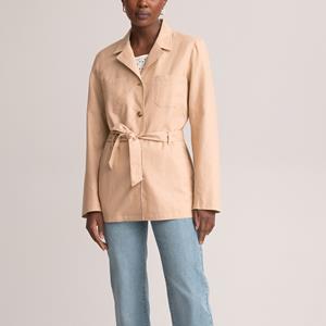 ANNE WEYBURN Safari-jasje, recht model, gemengd linnen