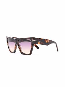 TOM FORD Eyewear FT0942 zonnebril met oversized montuur - Bruin