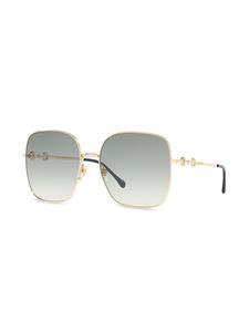 Gucci Eyewear Zonnebril met oversized montuur - Goud