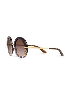 Dolce & Gabbana Eyewear Zonnebril met rond montuur - Bruin