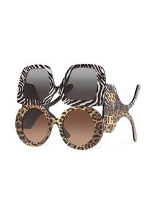 Dolce & Gabbana Eyewear Zonnebril met chunky montuur - Zwart