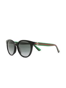 Gucci Eyewear Interlocking G zonnebril met rond montuur - Zwart