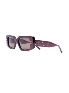 Valentino Eyewear Rockstud zonnebril met vierkant montuur - Rood