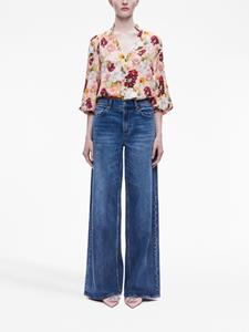 Alice + olivia Reilly floral-print satin blouse - Roze